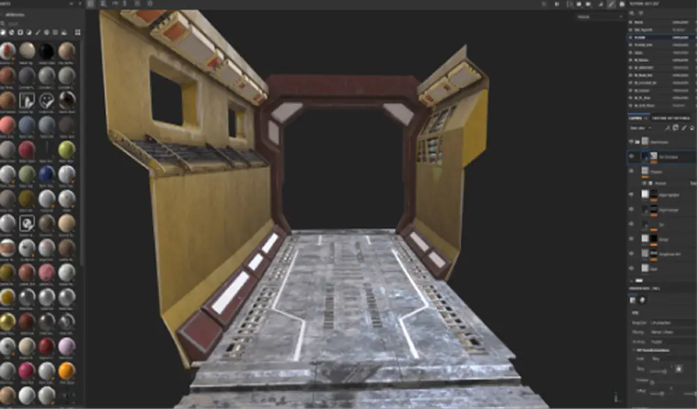 A detailed render of a physical set piece for an LED volume.