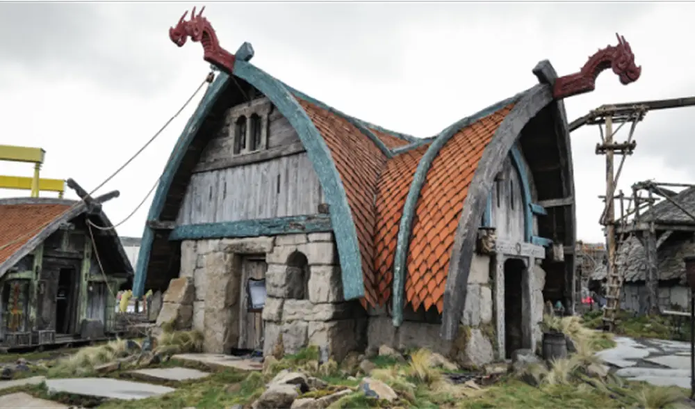 Close-up of a high-detail physical set built by Poli Productions.